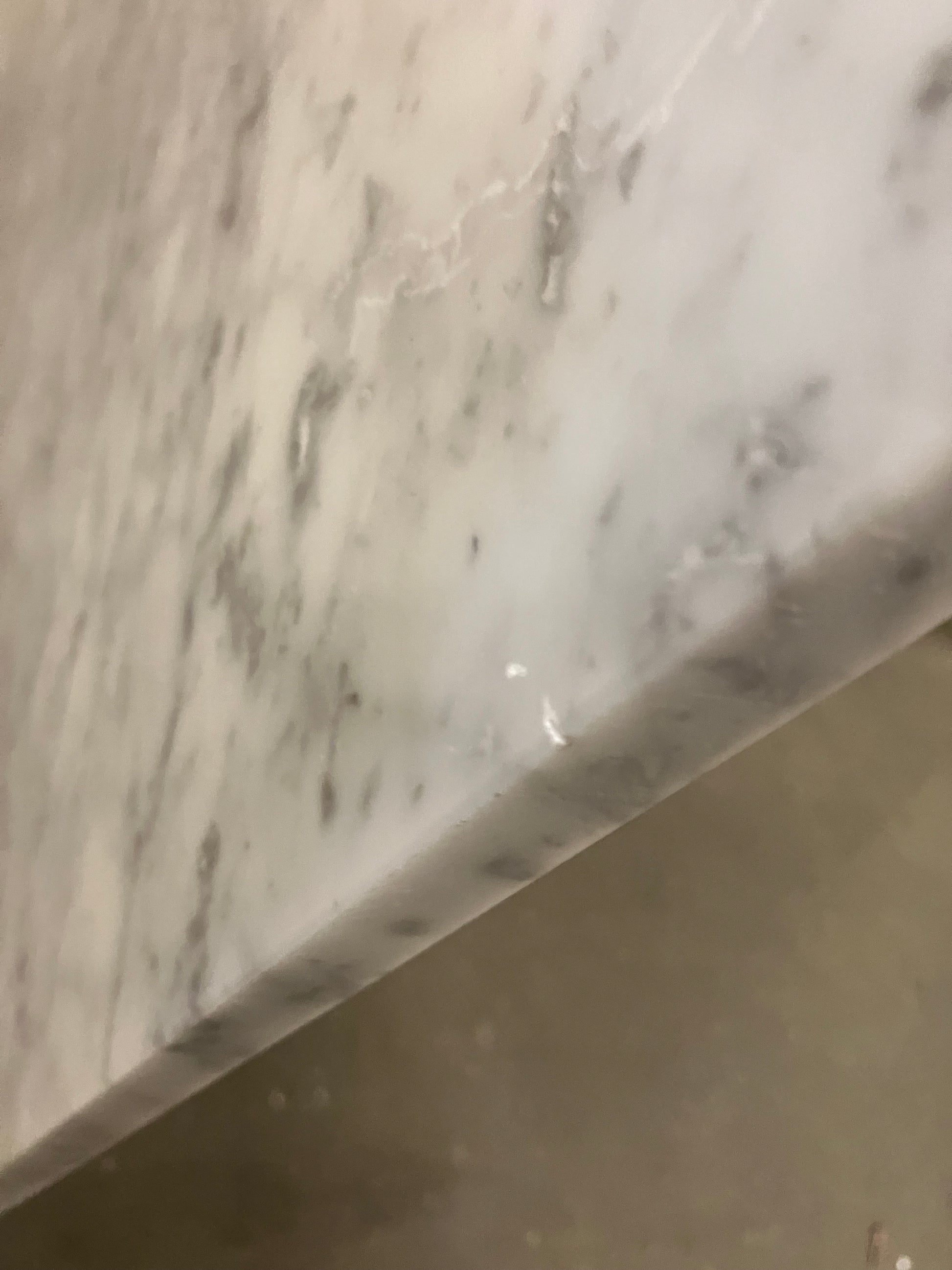 Rectangular Bianco Carrara White marble dining table with four legs, matte finish, minor edge dent, 240x100cm, from My Store.