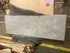 Rectangular Bianco Carrara White marble dining table with four legs, matte finish, small edge damage, 240x80 cm size.