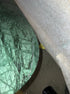 Celio Marble Dining Table in India Green with V-frame, matte finish, repaired corner, 240x90 cm, in very good condition.
