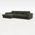 Forest green MINATO sofa by My Store, 3-seater divan with left chaise, stylish and comfortable living room furniture.