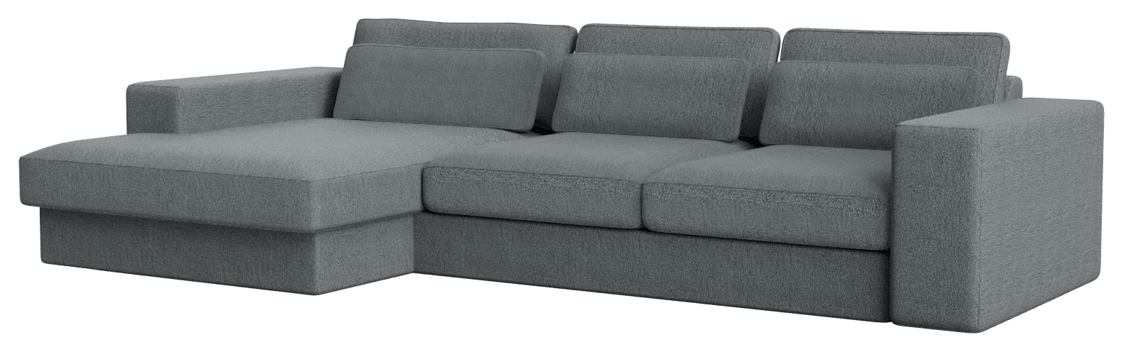 Ocean grey MINATO sofa by My Store, 3-seater divan left in Capucine style, showing plush fabric and modern design.