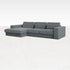 Ocean grey Minato sofa by My Store, 3-seater with left-facing divan, showing plush fabric and modern design.