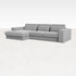 Capucine Silver MINATO sofa, a left-facing three-seater divan with sleek design and plush cushions.