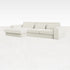 Off-white Minato sofa by My Store, three-seater with left-facing divan, showcasing plush fabric and modern design.