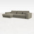 Smokey taupe MINATO sofa by Phoebe with a left-facing divan, three-seater design, in a modern living room setting