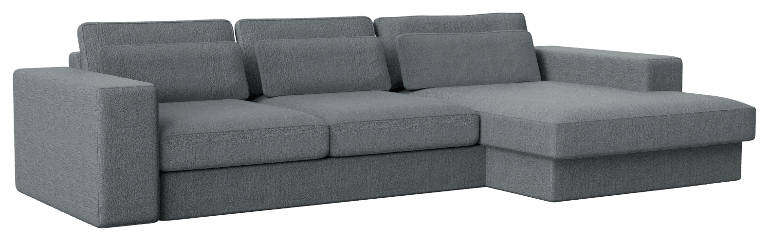 Ocean grey MINATO sofa by My Store, 3-seater with right-side divan, featuring contemporary design and plush cushions.