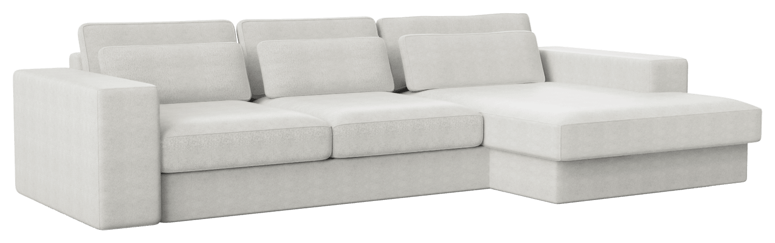 Off-white MINATO sofa by My Store, 3-seater divan with right-side configuration, featuring plush cushions and modern design.