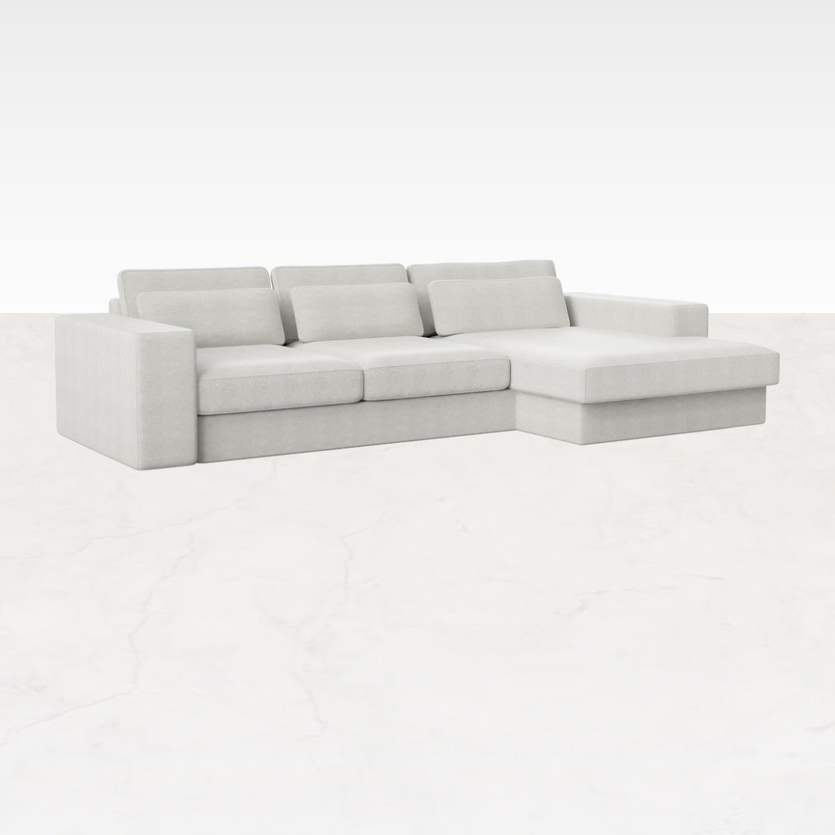 Off-white MINATO sofa by My Store, 3-seater divan with right-side configuration, featuring comfortable cushions and modern design.
