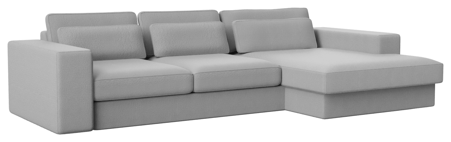 Capucine Silver MINATO sofa with right-facing divan, modern 3-seater fabric sofa from My Store, stylish and comfortable living room furniture.