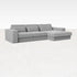 Capucine Silver MINATO sofa, right-facing 3-seater divan with modern design and plush upholstery, ideal for contemporary living rooms.