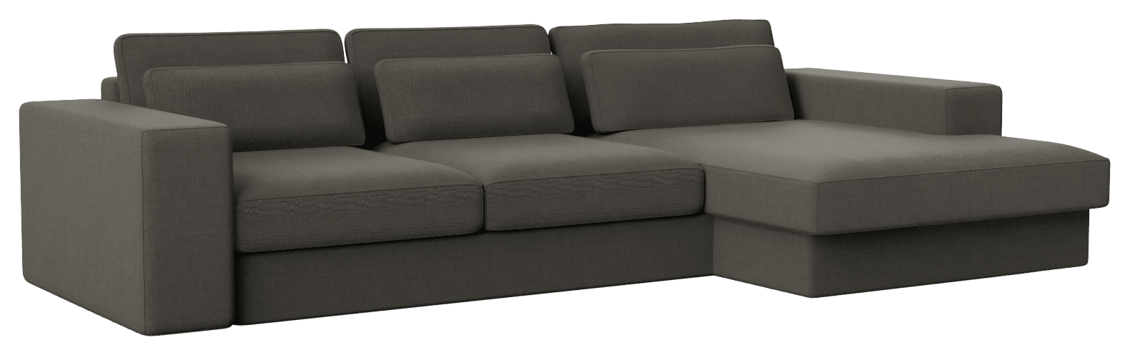 Dark grey Minato sofa by My Store, 3-seater divan right, featuring plush cushions and modern design.