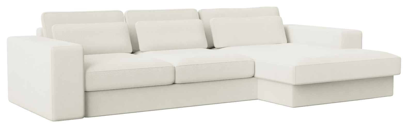 Off-white Minato sofa by My Store, 3-seater divan right, showcasing plush cushions and modern design for stylish living rooms.