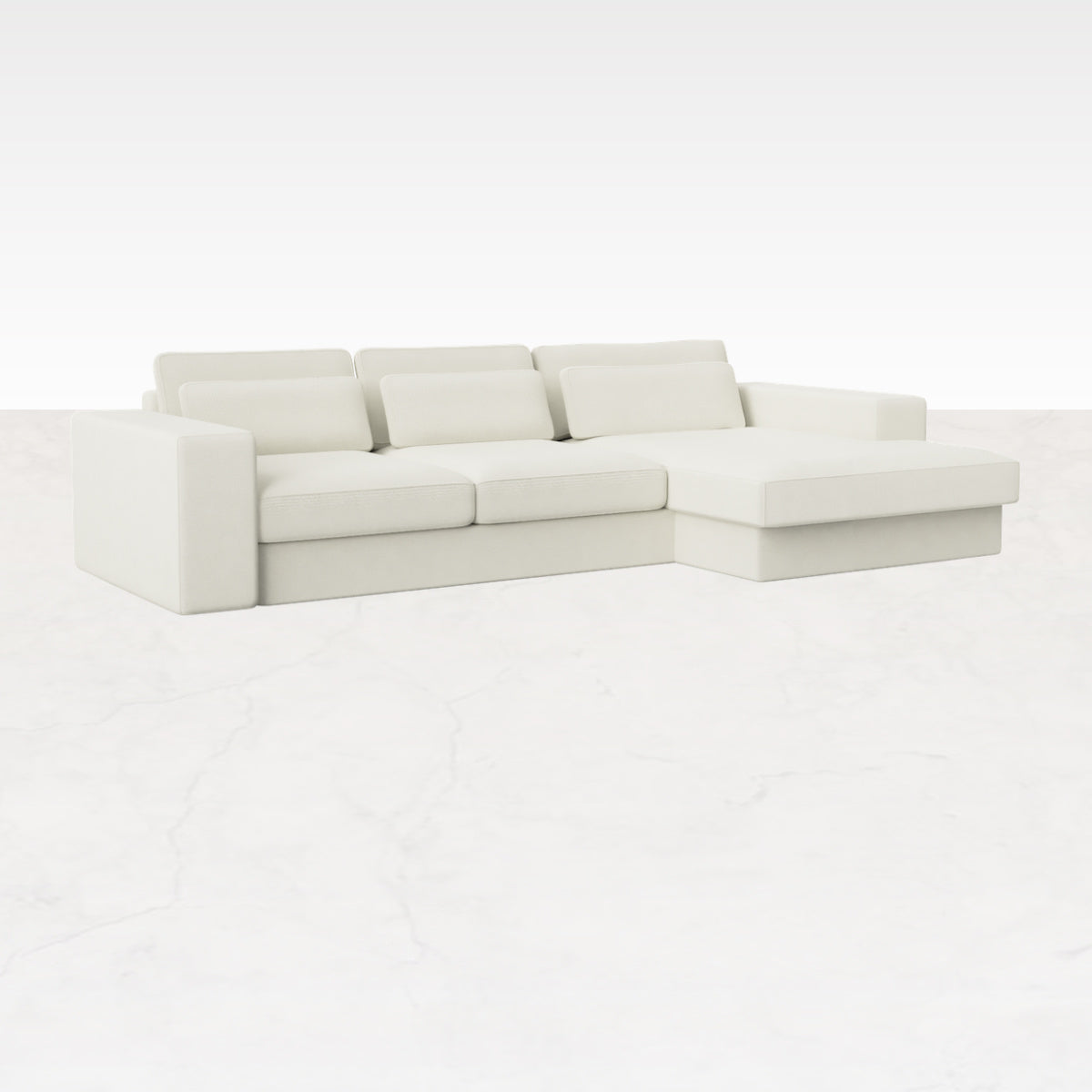 Off-white MINATO sofa by My Store, 3-seater divan with right-side configuration in a modern living room setting.