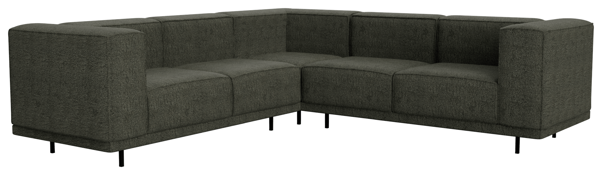 Forest green VICO sofa by My Store, a three-seater corner sofa left with plush cushions and modern design.