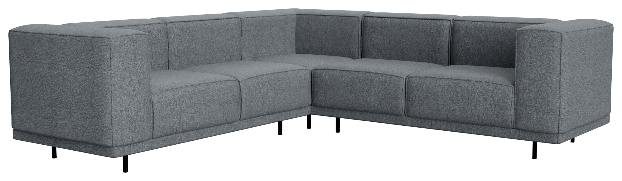 VICO Capucine Ocean Grey corner sofa left from My Store, three-seater with plush fabric and modern design.