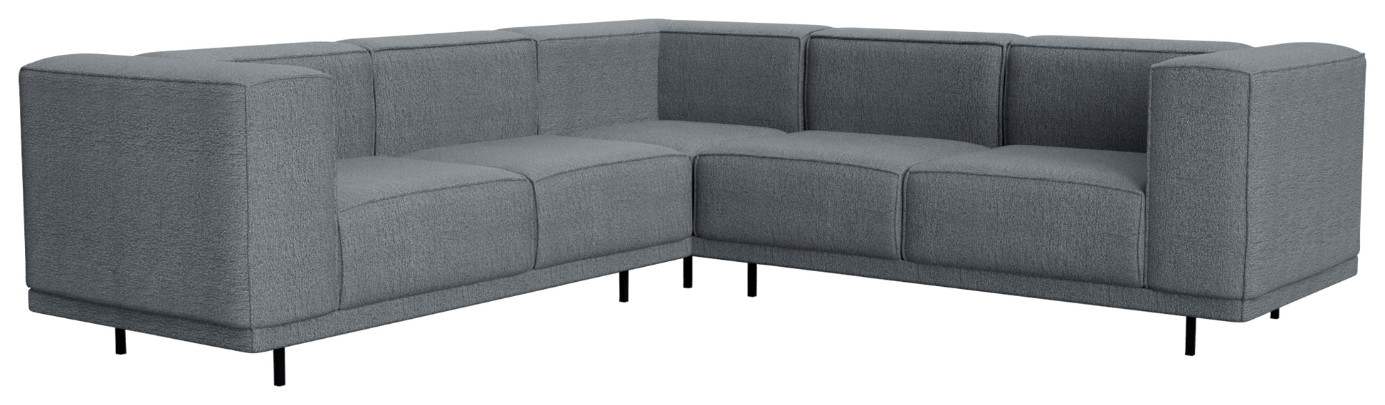 VICO Capucine Ocean Grey corner sofa left from My Store, three-seater with plush fabric and modern design.