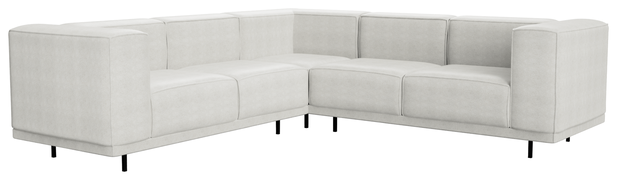 Off-white VICO corner sofa by My Store, left-facing 3-seater with plush cushions and modern design.