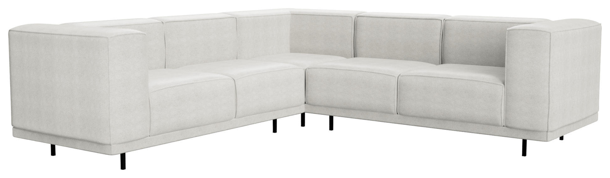 Off-white VICO corner sofa by My Store, left-facing 3-seater with plush cushions and modern design.