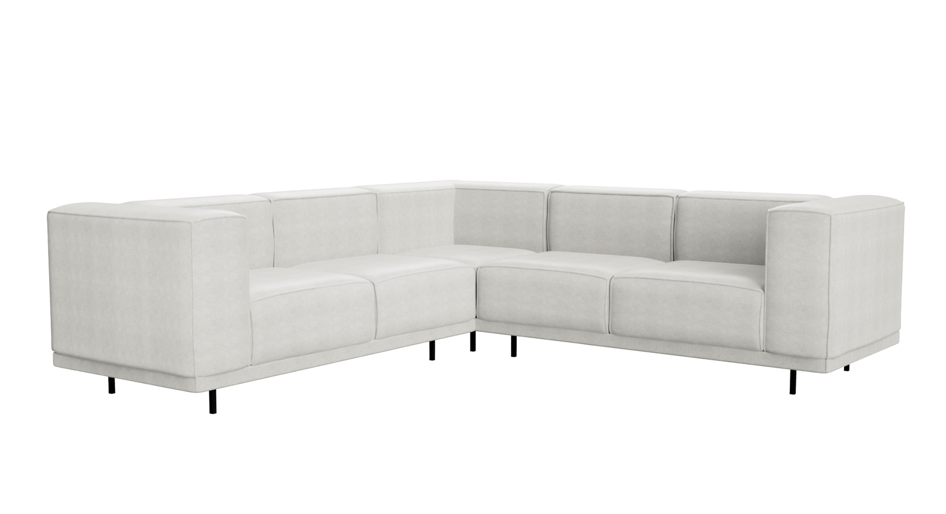 Off-white VICO corner sofa by My Store, three-seater with left-facing configuration and plush fabric for modern living rooms.