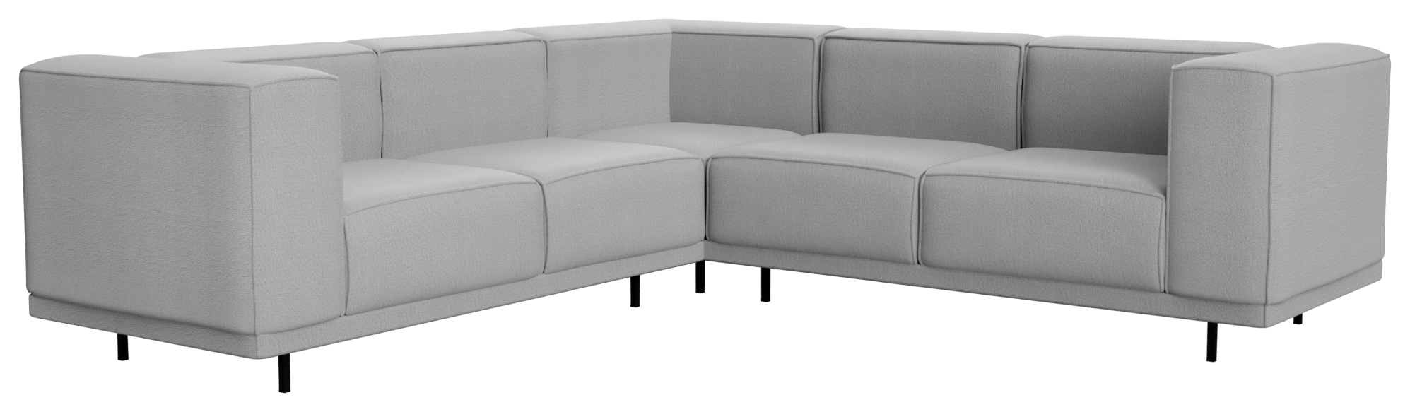 Left corner view of the VICO Capucine Silver sofa, a stylish three-seater corner sofa by My Store.