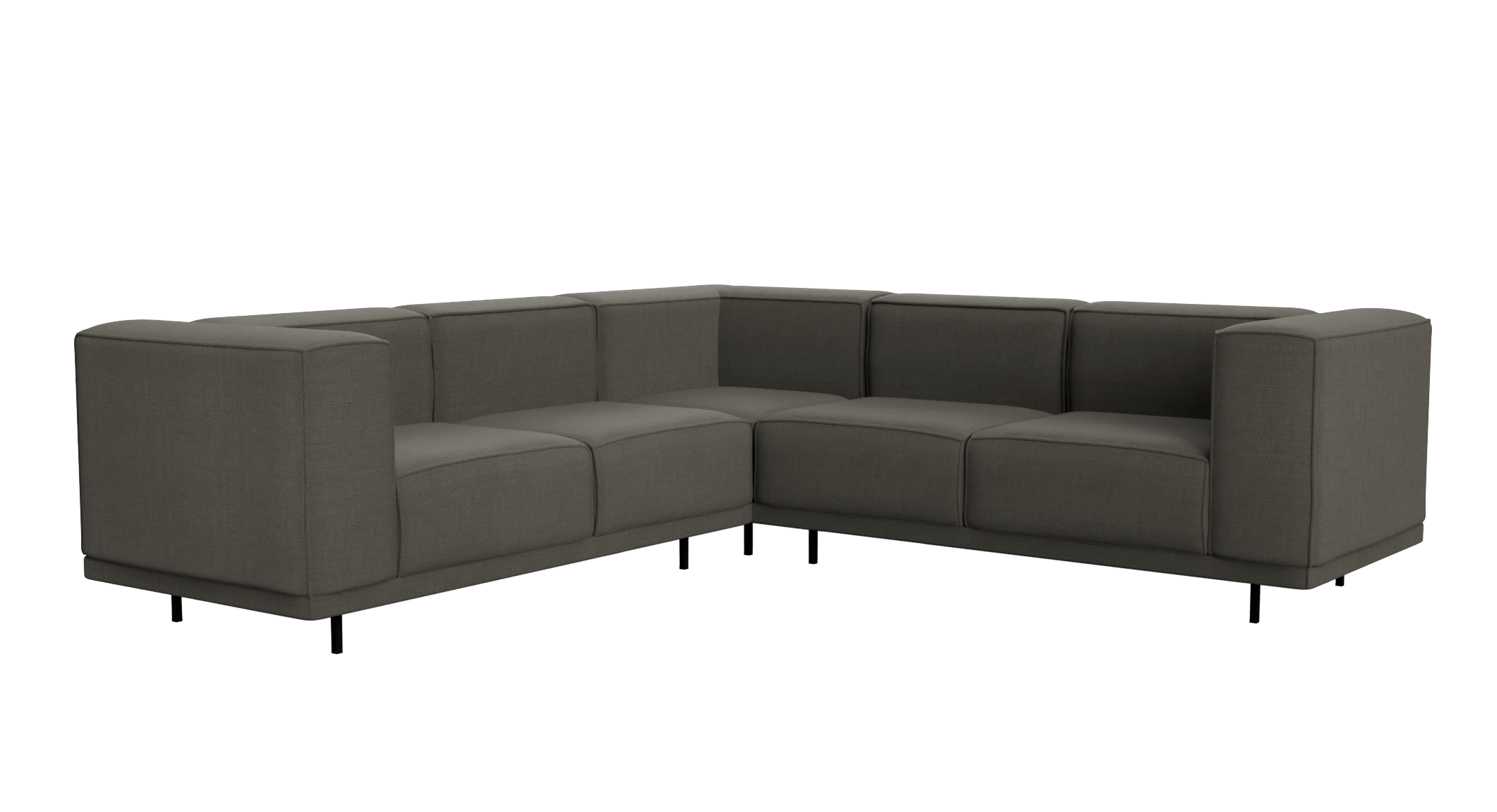 Dark grey VICO Phoebe corner sofa from My Store, 3-seater with left corner design, featuring plush cushions and modern style.