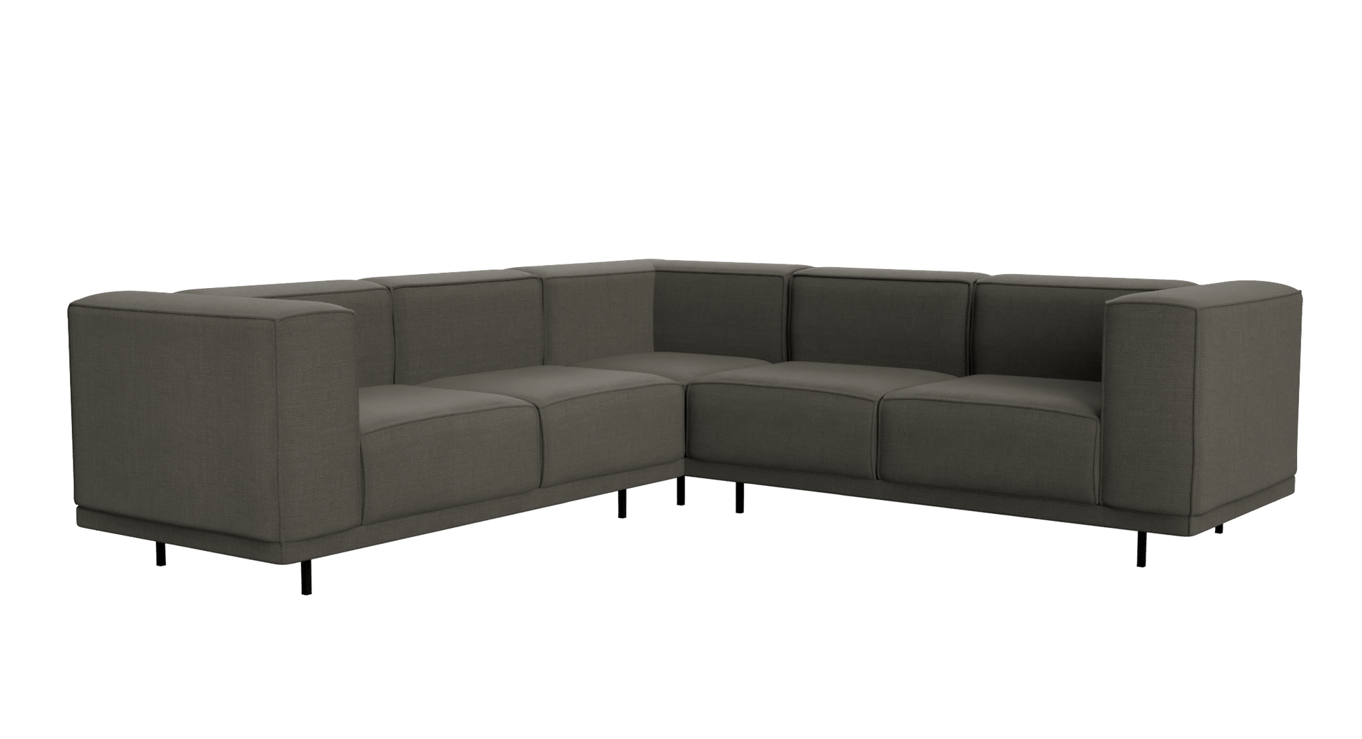 Dark grey VICO Phoebe corner sofa from My Store, 3-seater with left corner design, featuring plush cushions and modern style.