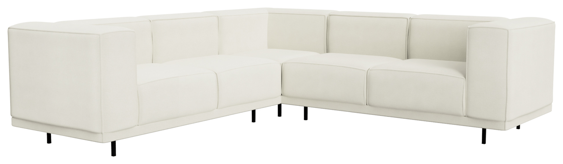 Off-white VICO Phoebe corner sofa from My Store, left-facing 3-seater sectional with plush cushions and modern design.