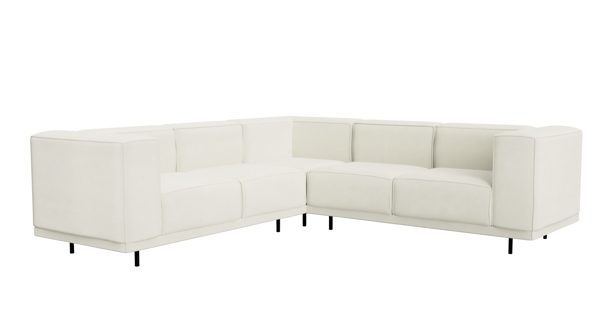 Off-white VICO Phoebe corner sofa by My Store, three-seater left corner sectional with plush cushions and modern design.
