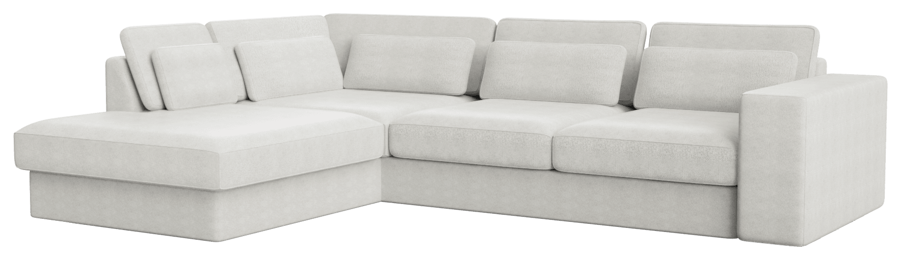 Off-white MINATO sofa longchair left by My Store, featuring a modern three-seater design with plush cushions and stylish upholstery.