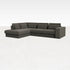 Dark grey MINATO sofa longchair left by Phoebe, featuring a modern three-seater with a spacious, comfortable design.