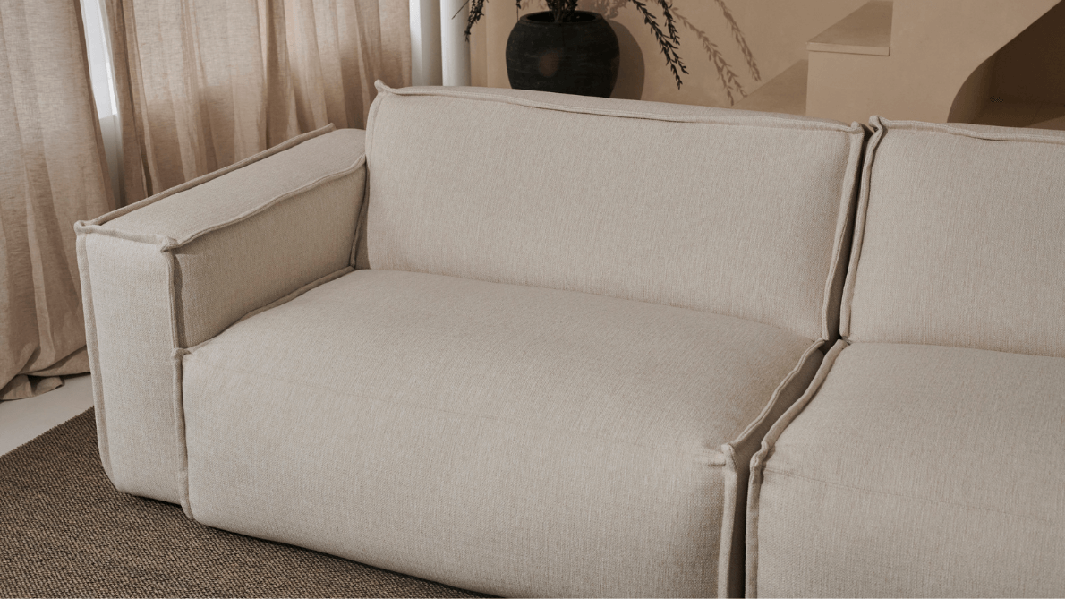 Forest green YUTO sofa by My Store, longchair left, stylish 3-seater sofa with modern design and plush cushions.