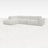 Off-white YUTO Sofa longchair left in Capucine color, featuring a modern design and plush cushions for comfortable seating.