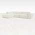 Off-white YUTO sofa longchair left in Phoebe fabric, three-seater modern sofa with clean design and plush cushions.