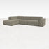YUTO sofa Phoebe smokey taupe 3-seater longchair left in living room, featuring plush fabric and modern design