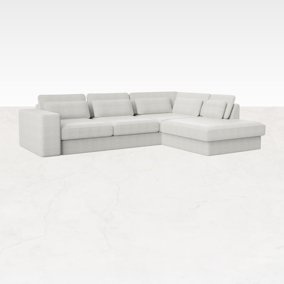 Off-white MINATO sofa longchair right by My Store, featuring a modern design and plush fabric for comfortable seating.
