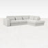 Off-white MINATO sofa longchair right by My Store, featuring a modern design and plush fabric for comfortable seating.