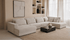Off-white MINATO sofa with right-facing longchair by My Store, showcasing plush fabric and modern design in a living room setting.