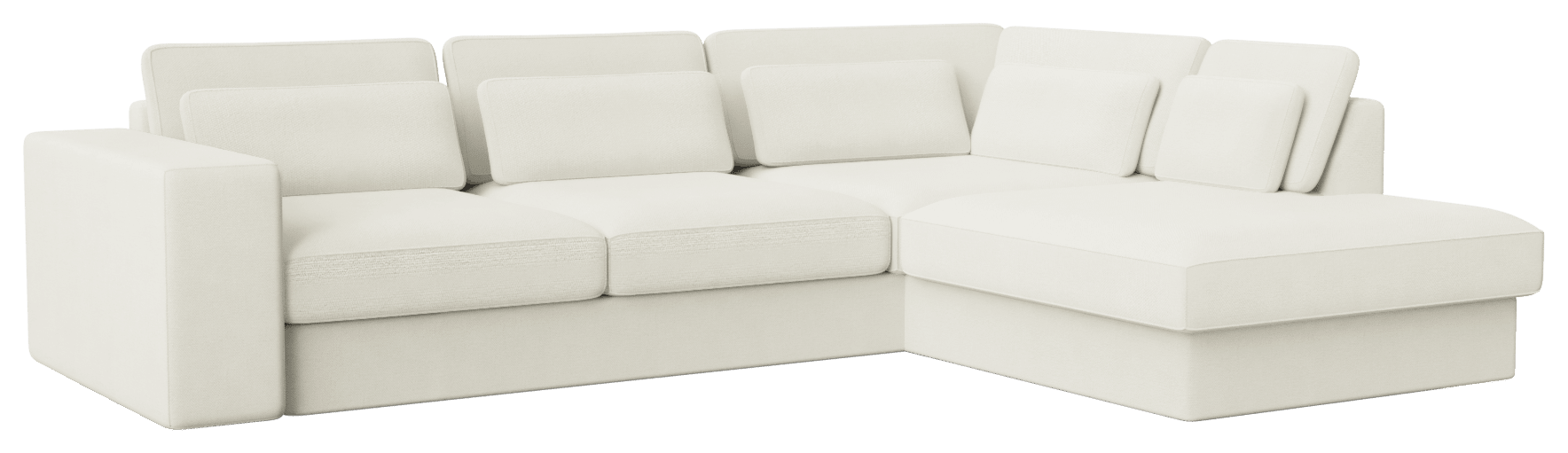 Off-white Minato sofa longchair right by Phoebe, featuring a modern design and plush upholstery for a stylish living room.
