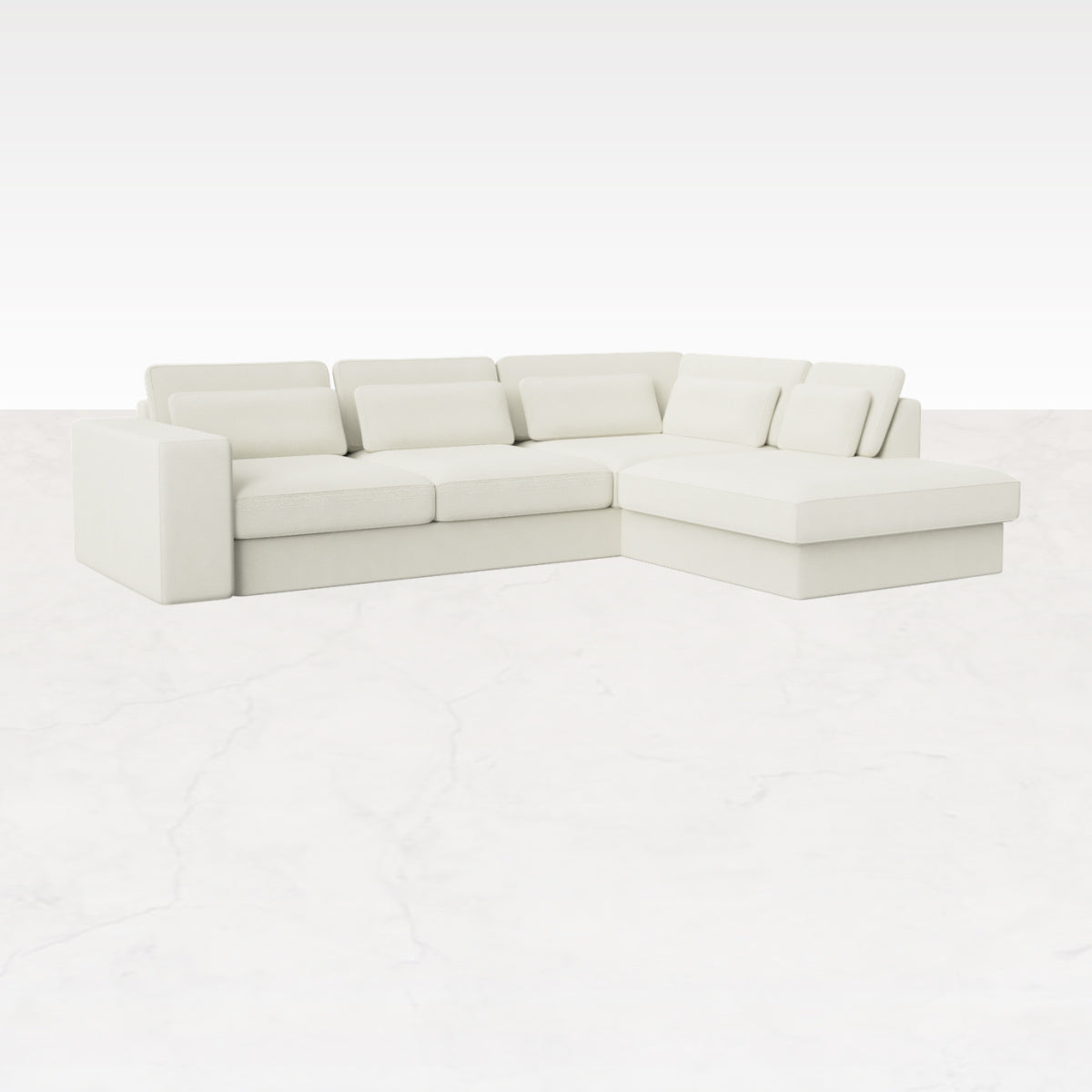 Off-white MINATO sofa longchair right by My Store, stylish and comfortable three-seater with modern design and plush cushions.