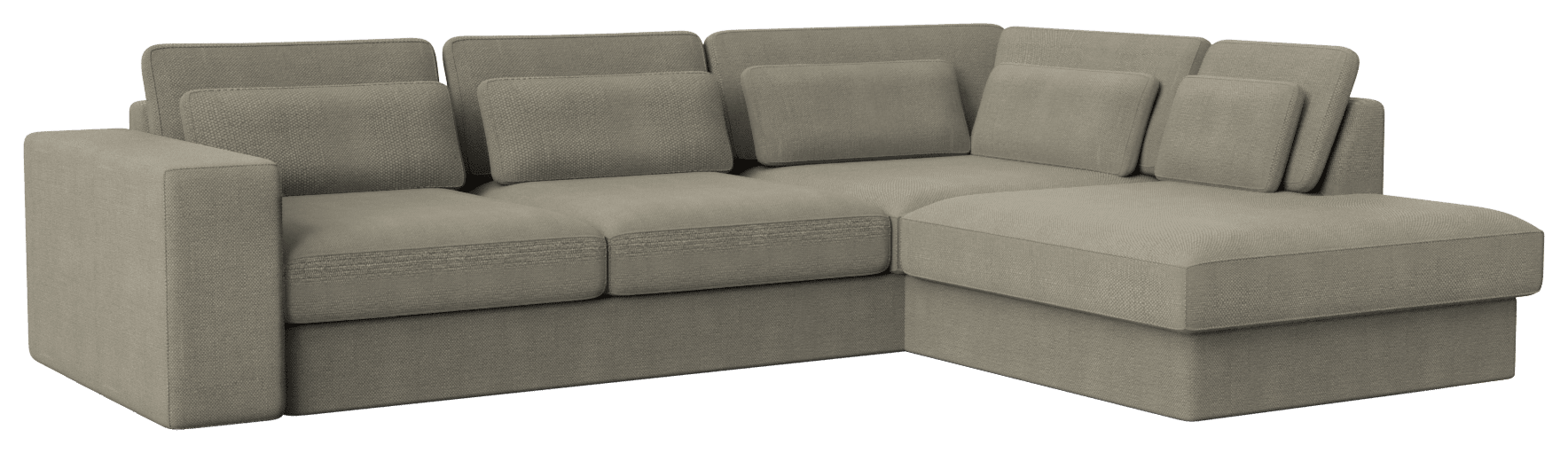 Smokey taupe MINATO sofa longchair right by My Store, featuring plush fabric and modern design for comfortable seating.