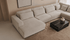 Phoebe Smokey Taupe Minato Sofa with right-facing longchair, featuring plush fabric and modern design for stylish living rooms.