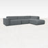 YUTO sofa Capucine Ocean grey longchair right from My Store, showcasing the right side of the modern three-seater sofa.
