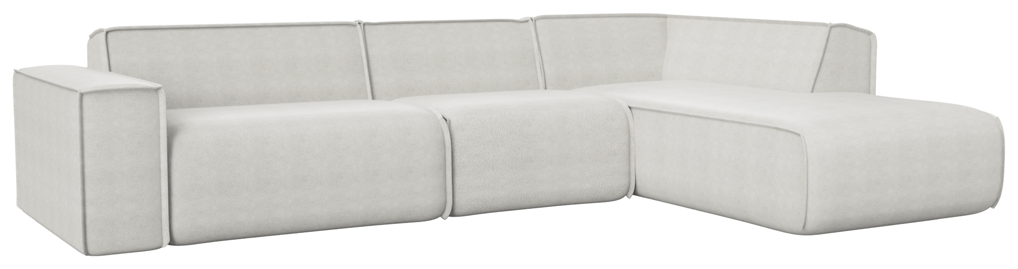 Off-white YUTO sofa longchair by My Store, right side view showcasing plush cushion and modern design in a cozy living room setting.