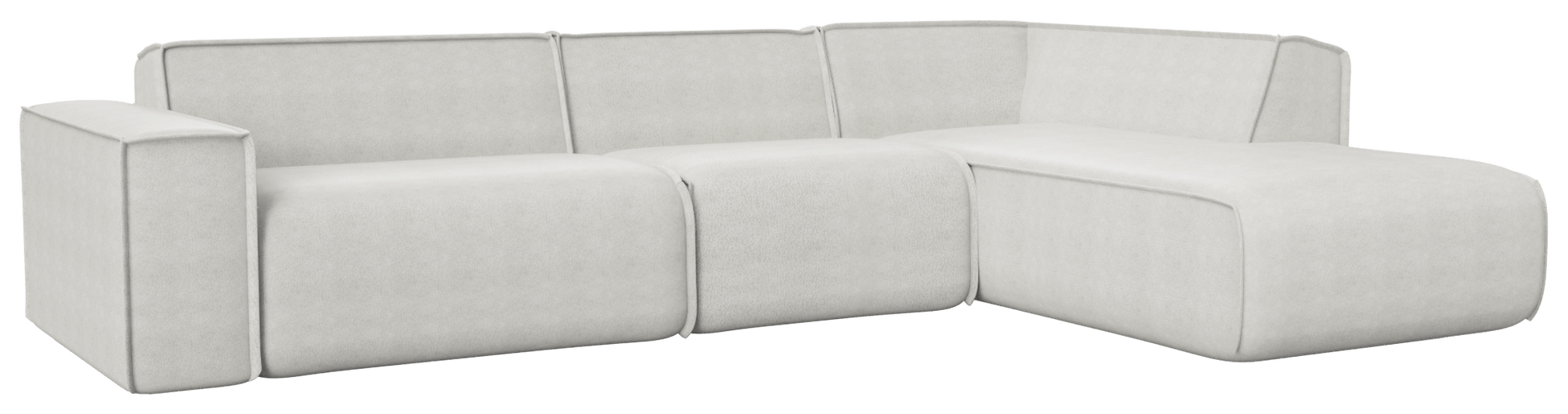Off-white YUTO sofa longchair by My Store, right side view showcasing plush cushion and modern design in a cozy living room setting.