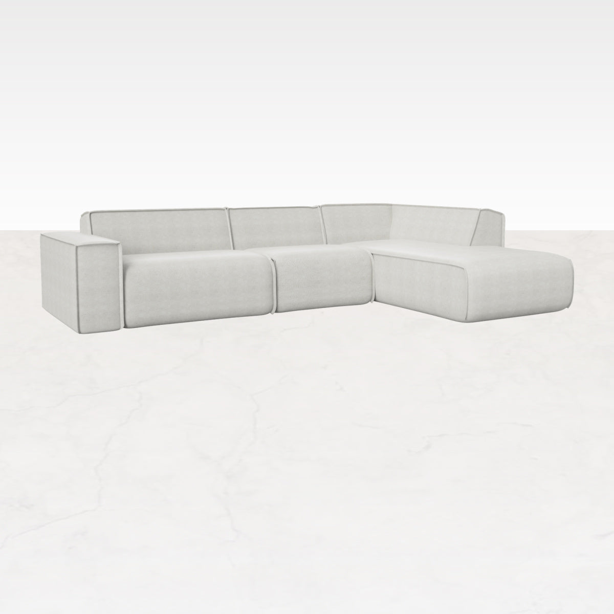 Off-white YUTO sofa longchair right from My Store, showcasing the modern Capucine design with plush upholstery and clean lines.