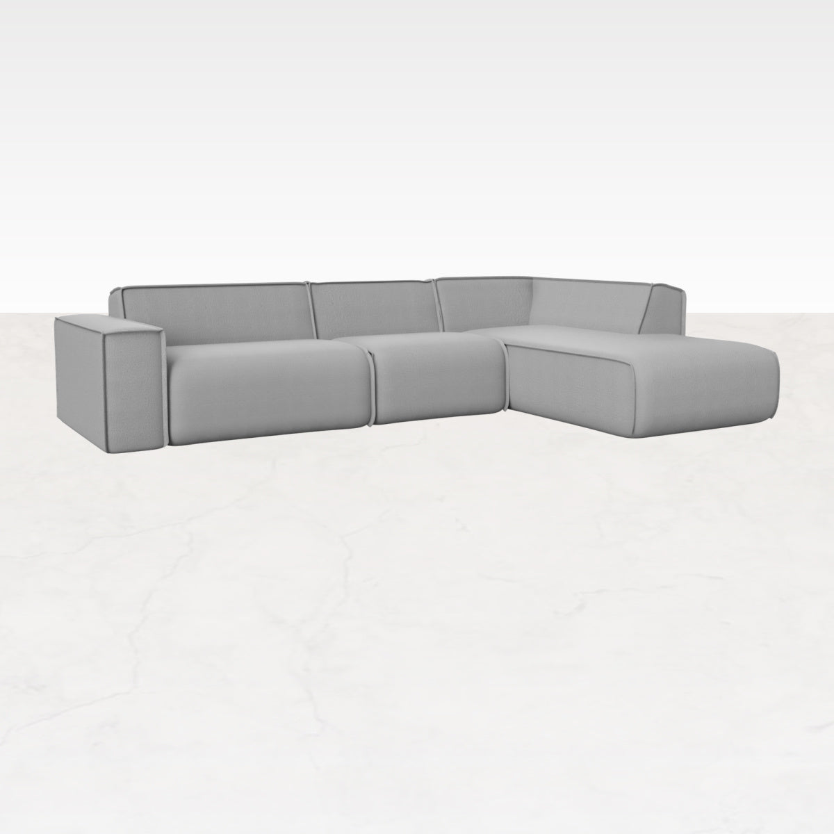 YUTO sofa Capucine Silver longchair right from My Store, showcasing the elegant right-facing sofa section with plush upholstery.