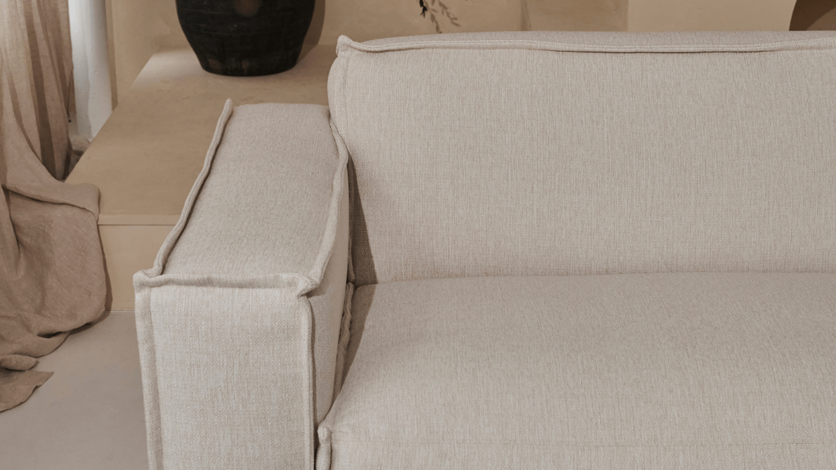 Dark grey YUTO sofa longchair right from My Store, featuring a modern three-seater design with plush cushions and sleek upholstery.