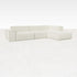 YUTO sofa Phoebe off-white longchair right from My Store, showing the modern living room with a comfortable off-white sofa.