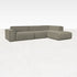 Smokey taupe YUTO sofa longchair right in Phoebe style, featuring plush cushions and modern design in a living room setting.