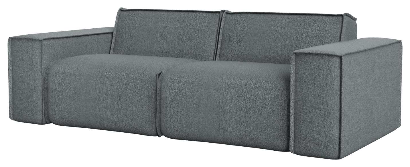 Ocean grey YUTO Capucine sofa with three seats, featuring plush fabric and modern design, perfect for contemporary living rooms.